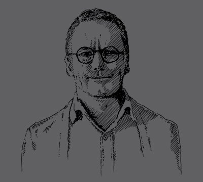 illustration of designer, Paul Hecker