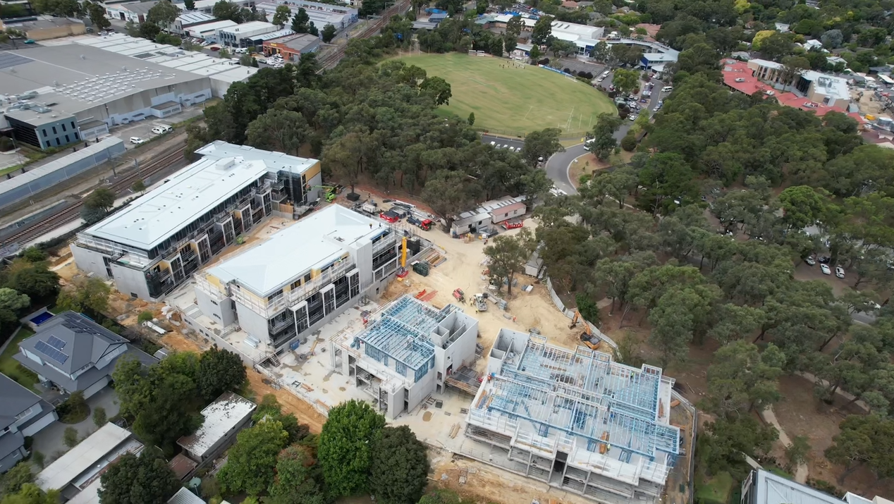 Pavilions construction progress