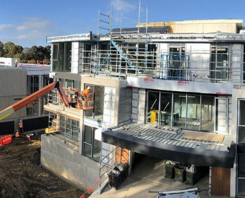 Construction site at Pavilions Blackburn Lake