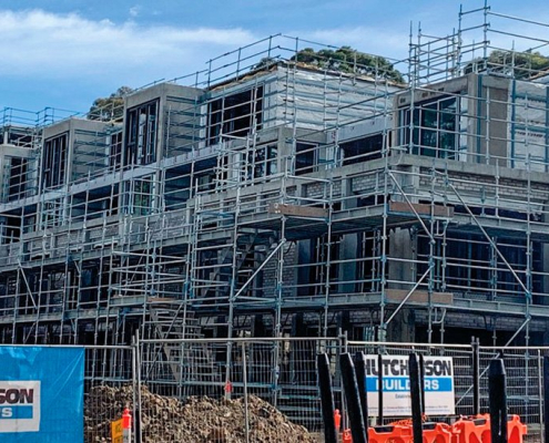 Construction site at Pavilions Blackburn Lake