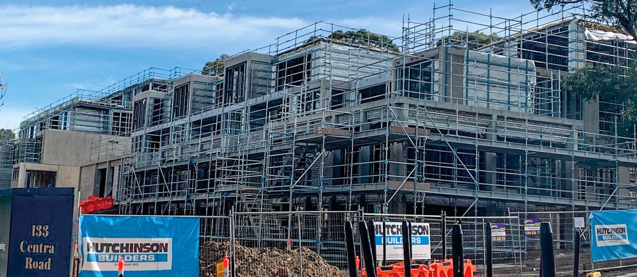 Construction site at Pavilions Blackburn Lake